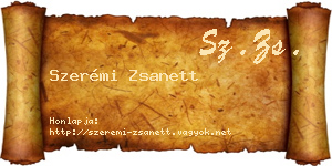 Szerémi Zsanett névjegykártya